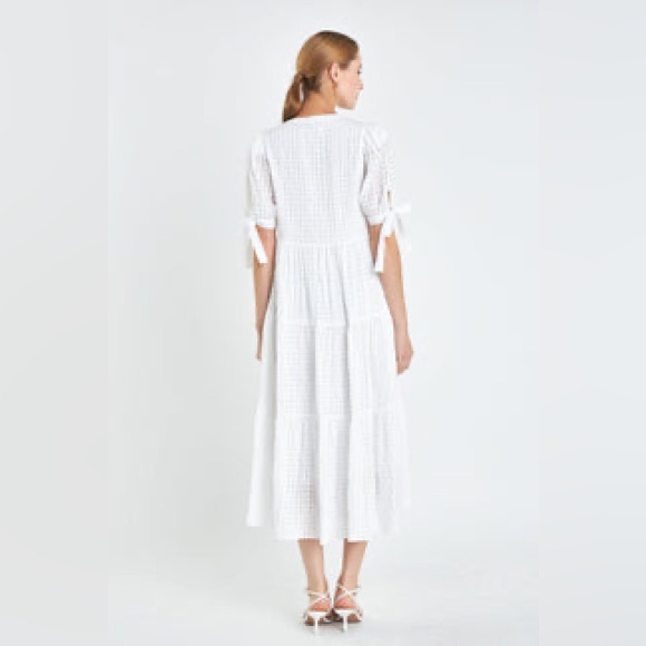 English Factory White Eyelet Maxi Dress with Puff Sleeves - Picture 4 of 7